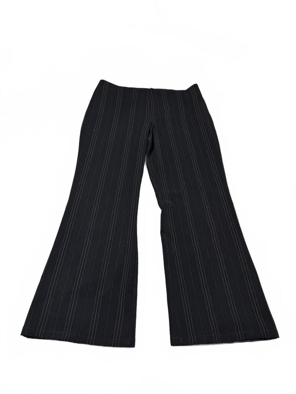 Byer Wear Y2K Low Rise Black Pinstripe Bootcut Flare Trouser Pants Size 11